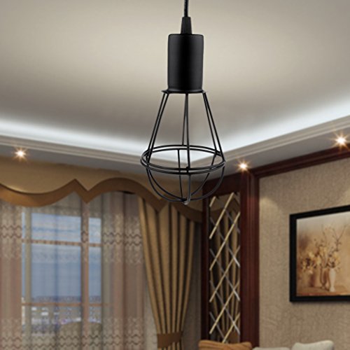 Lou Flasche Retro-Stil Schwarz Kronleuchter Lampe Leuchte Dekor Decke Lampenschirm – Amerikanischen Vintage-Design - 2