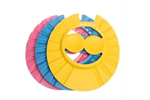 3 pièces Chapeau Douche Bébé, Casquette de Bain Bébé, Réglable Visière Bonnets de Bain Pour Enfants Protection des Yeux et Visage de Shampooing, pour Le Bain de Bébé et Le Lavage des Cheveux