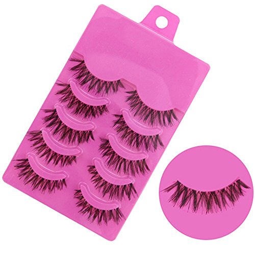 Bluelans® 5 Paar Falsche künstliche Wimpern Schwarz Eyelasches Wimpernverlängerung Make-up - 5