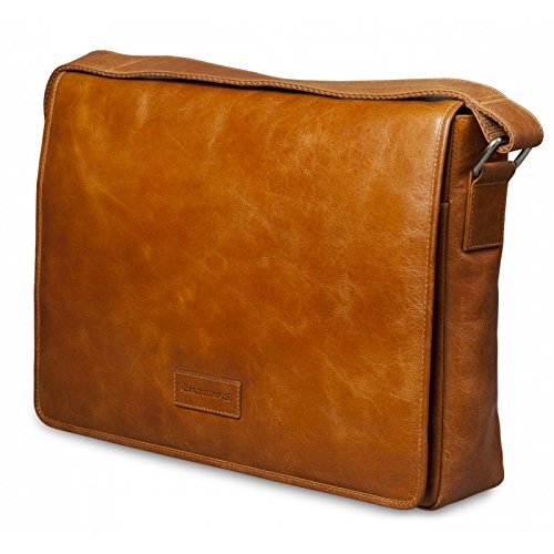 dbramante1928 Marselisborg Hochwertige Messenger Bag Ledertasche mit Verstellbarem Schultergurt für Laptops und Apple MacBooks bis 14" - Hellbraun (Tan)