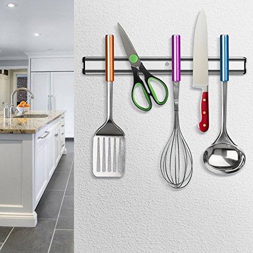 Messer-Magnetstreifen Platzsparend – hält Messer sicher und organisiert – Leistungsstarker Magnet – Einfach zu installieren – Stilvolles Design – Der Küche-Messerhalter ist perfekt, um Messer außerhalb der Reichweite von Kindern zu halten – besteht aus hochwertigsten Materialien – Rostfrei - 8