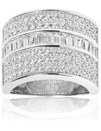 Sif Jakobs Jewellery Mujer Anillo Corte grande plata con circonitas blancas r11173 de CZ