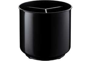 COOLER KITCHEN Portautensili rotante, extra large e robusto, con base pesata anti-rovesciamento, divisorio removibile e inserto aderente porta utensili da cucina A prova di ruggine e lavabile in lavastoviglie - Nero