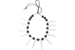 Holibanna Aborigines Necklace Skull Tribal Colorful Beads and Fangs Bracelet Cosplay Fancy Party Dress Up Costume