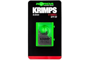 Korda Krimps 0.5mm X-Small | Double-Barrel Crimps for Fishing Tackle and Rig Tools – Pack of 50 | Perfect for Stiff Materials Like Boom, Use with Krimp Tool