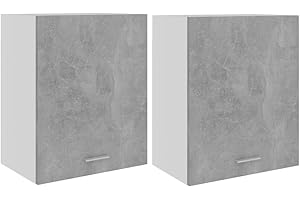 vidaXL Armadi Sospesi “Lyon” 2 pz Grigo Cemento 50x31x60 cm in