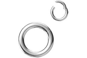 NewkeepsR 0.8/1.0/1.2/1.6/2.0/2.5/3.0/4.0mm Acier à charnière Septum Segment Clicker Lèvres Nez Anneau Hoop Helix Cartilage Daith Tragus