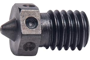 POLISI3D 1 buse en acier trempé V6 0,25/0,4/0,5/0,6 mm pour imprimante Hotend Prusa PEI PEEK ou filament en fibre de carbone 1,75 mm, 1x 0.4mm