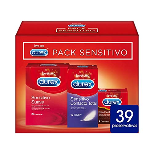 Pack de preservativos Durex Sensitivo con 24 Suave, 12 Contacto Total y 3 Real Feel por 15,51€ (en compra recurrente)