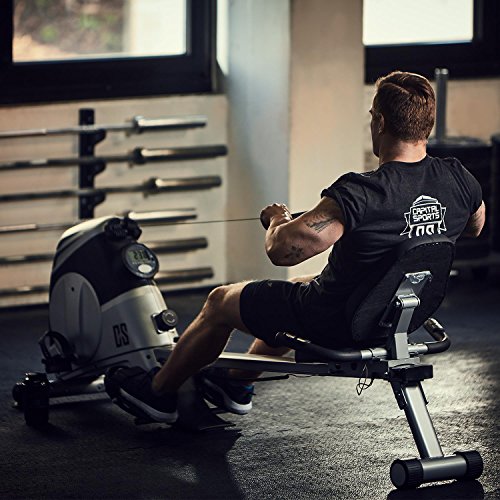 CAPITAL SPORTS Rowbi 3 in 1 Ruder-Fahrrad-Ergometer Seilzugtrainer (Metallrahmen für Belastung bis max 125 kg, platzsparende Aufbewahrung) silber-schwarz - 3