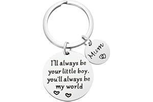 HZJ-AIGO Mother's Day Gifts from Son,Gifts for Mum,I'll Always Be Your Little Boy,You'll Always Be My World Keyring,Mum Gifts,Mum Birthday Gifts,Mum Christmas Gifts