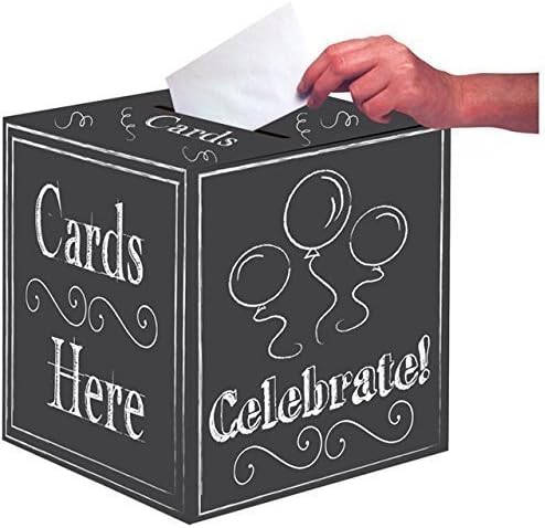 Creative Converting Chalkboard Party Card Post Box (Includes Chalk)
