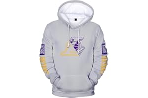 NIUHE Homme Sweat à Capuche Kobe Bryant Mamba 3D Impression Pull Casual Sweat Manche Longue