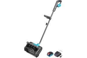 AGT Schneeräumer: 18-V-Akku-Schneebürste & -Schneefräse + Ladegerät, 25 cm, 2.700 U/Min. (Handschneefräse, Handschneefräse mit Akku, Schneeschaufel)