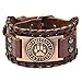 Produktbild Juland Herren Retro Breites Metall Schwarz Herren Lederarmband Punk Lederarmband Bärentatze Armbänder Breiter Gürtel Manschette Armreif Rock Wrap für Männer Junge Einstellbar -Rotkupfer und Braun