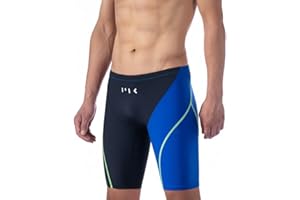 MY KILOMETRE Herren Lange Jammer – Gewebte Badehose Chlorresistente, Schnell Trocknende Schwimmhose mit Kordelzug für Wettkampf & Training UPF 50+