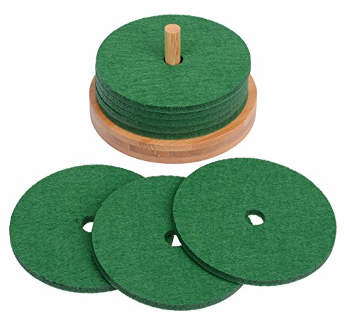 8 Glasuntersetzer mit Halter grün