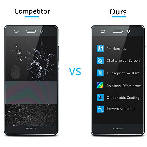 2 x Huawei P8 Lite Schutzfolie, Angozo Gehärtetem Glas Huawei P8 Lite Panzerglas Displayschutzfolie Hartglas Folie - 3