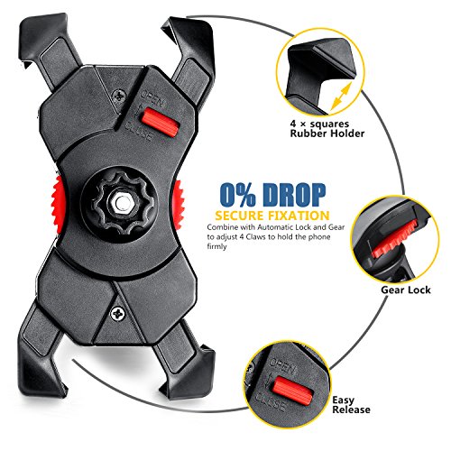 Fahrradhalterung,Dreamore Universal Fahrrad Handyhalterung Einklemmen an den vier Ecken mit 360 Grad drehbare FÃ¼r 3,5-6,5 Zoll Smartphone GPS Andere GerÃ¤te