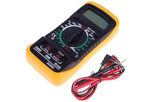 ELAELA Multímetro de digital LCD AC/DC Voltímetro Resistencia Corriente Ohm Probador Medidor-Fusible F-200mA / 250V-Diodo/Prueba de empalme Transistor P-N/HFE. (Pequeña)
