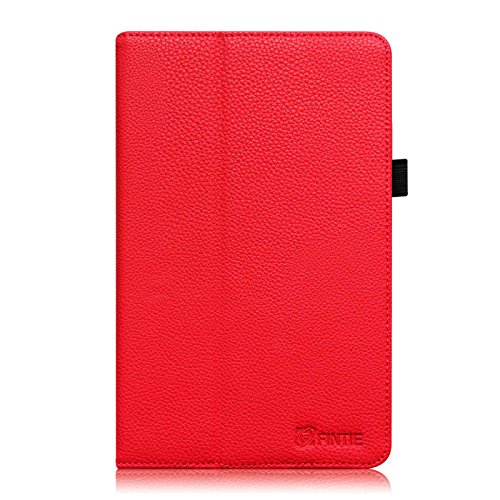 Fintie Odys Junior Tab 8 Pro Hülle Case – Slim Fit Folio Kunstleder Schutzhülle Cover Tasche mit Ständerfunktion und Stylus-Halterung für Odys Junior Tab 8 Pro 20,3cm (8 Zoll) Tablet-PC, Rot - 2