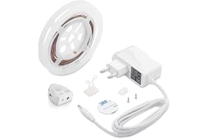 ‎LUXJET LUXJET LED Bettlicht mit Bewegungssensor, Bett Lichtleiste Nachtlicht Baby Steckdose Streifen Dimmbar, LED streifen mit Bewegungsmelder, Baby Licht Bett Warmweiß (1Pack-1.2M, Warmweiß)