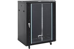 vidaXL Armadietto di Rete 15U con Ruote Girevole 19" IP20 60x45x86 cm, Armadio di Rete autoportante, Armadio Dati, Supporto di Rete