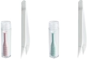 LuenHego Contact Lens Applicator 2 Packs Contact Lens Remover Tools Contact Lens Tweezers Contact Lens Suction Stick Handler with Storage Case, Blue and Pink