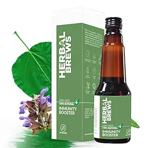 Herbal Brews - Immunity Booster for Adults & Kids | 100% Ayurvedic Ayush Kwath Kadha with Tulsi, Giloy, Ashwagandha & 10 Natural Herbal Plant Extracts | 200 ml (Sugar Free)