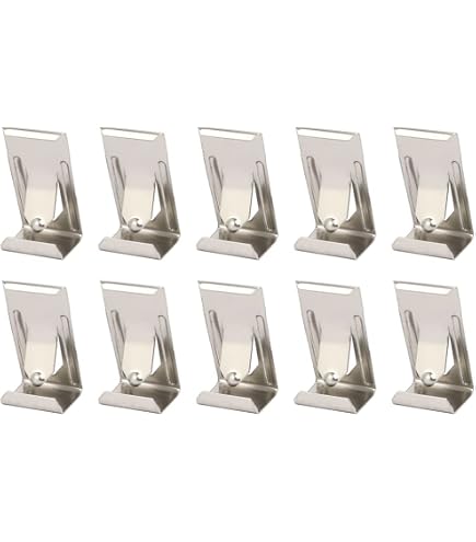 Bulk Hardware Fermo A Clip Girevole Per Cornici, 13 Mm, Finitura Ottone Anodizzato, Set Da 20, Colore Bianco - 5