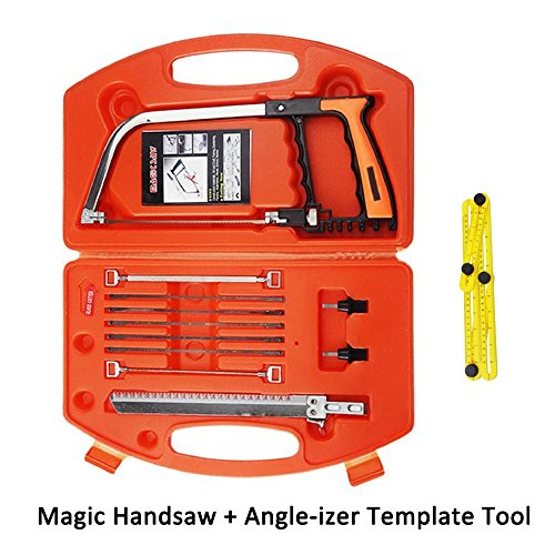 LIVEHITOP Angle-izer Vorlage Werkzeug + Magie Universal Handsäge Set, Tragbar Multifunktionell Handsägen Bügelsägen Multi-Angle Lineal Angleizer für Holz, Metall, Kunststoff, Garten, Glas, Fliesen, Stein