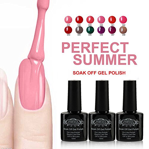 Perfect Summer Shellac 10ml Gel Nagellack Aufloesbarer UV LED Multi Farben 6pcs Kit #21 - 4