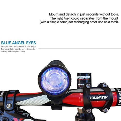 LED Fahrradbeleuchtung, AQV Premium Qualität Fahrradlampe LED Fahrrad Licht Set, 380 Lumen Fahrrad Lichter Installationssatz, LED Frontlicht & Rücklicht Camping und täglichen Gebrauch - 2