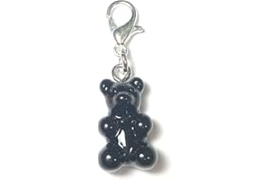 FizzyButton Gifts Black Gummy Bear Jelly Baby Zip Pull Tag Charm