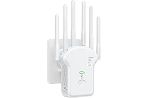 K SMART SIGN Ripetitore WiFi 300Mbps Potente, Amplificatore Segnale WiFi con Presa, WPS 1-Tocco, Porta LAN, 6 Antenne per Estendere la Copertura in Casa e Ufficio