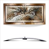 Artland 3D analoge Wand-Funk- oder Quarz-Uhr Digital-Druck auf Alu weiß mit Motiv Jule Gold Abstrakt 1 Abstrakte Motive Gegenstandslos geometrische Formen Digitale Kunst Braun A9GZ
