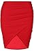 Produktbild Oops Outlet Damen Wrap Cross Over Seitlich Gerüschte Waffel Stoffe Stift Enganliegende Passform Minirock Übergröße EU 36-50 - Rot, X-Large / DE 42