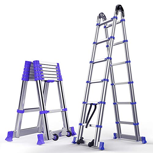 Preisvergleich Produktbild BJL-Step Hocker Teleskopleiter - Heimleiter Leiter Hebetechnik Treppen, Multifunktions-Klappleiter OYO (Size : Multi-Function 1.95+1.95m= 3.8m)