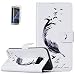 Produktbild ISENPENK Samsung Galaxy S7 Edge(2016)/J935F/S7 edge Duos Flip Case,Original Flip Bookstyle Cover Wasserdicht Shockproof Anti Slip Protection Leather Case,Feder Print Muster Pattern Wallet Case mit Intern Karte Schlitz,Anti-Sturz Stoßfest Stoßdämpfend Triangle Hemming Wallet Tasche,Magnetic Closure Schutzhülle mit Standfunktion und Handy Gürtel für Samsung Galaxy S7 Edge(2016)/J935F/S7 edge Duos 5.5Zoll-[weiß#2]+Panzerglas Folie/Displayfoile/Displayschutzfolie