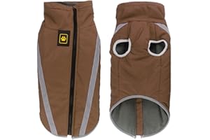 FEimaX Abrigo para Perros de Invierno Chaqueta Impermeable Ropa a Prueba de Viento con Forro Polar y Orificio para Arnés, Chaleco Cálido Duradero para Perro Pequeños Medianos Grandes y Mascotas