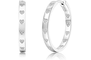 NEVEGE Sliver Hoop Earrings for Women 925 Sterling Silver Lightweight Small Silver Hoop Earrings Silver Cubic Zirconia Hoop Earrings