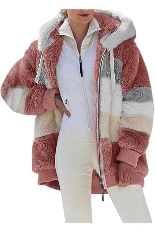 Manteau Polaire Zippé Femme - Blouson épais Manches Longues, Style Casual Hiver, Avec Poches