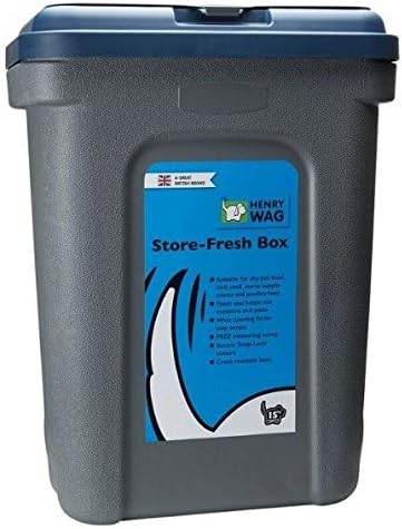 Airtight Pet Dry Food Storage -15Kg - Grey/Blue - Crack Resistant with Foam Seal