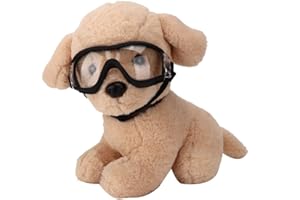 ‎HAOKAINI Hundebrille Transparente Haustier Hund Katze Sonnenbrille Winddichte wasserdichte UV- Schutzbrille Brillenschutz mit Verstellbarem Riemen für Große/Mittlere Hunde