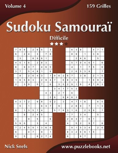 Book's Cover ofSudoku Samouraï  Difficile  Volume 4  159 Grilles