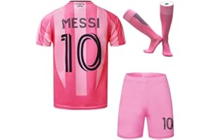 MAILLOT ENFANT Miami #10 Édition 25/26 Edition Maillot Extérieur Football pour Enfants Shorts, Chaussettes, Tailles Jeune, Coffret Cadeau