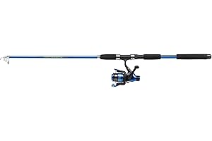 Shakespeare Firebird Tele Spinning Rod and Reel Combo - Telescopic, Portable Fishing Setup - Pre Spooled with Line, Ready to fish