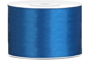 DaLoKu Satinband 6/12/25/38/50/100mm x 25m Geschenkband Schleifenband, Größe: 50mm x 25m, Farbe: Blau
