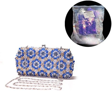 Handmade Beads Bag Making Supplies Beading Tools &amp;Tutorial Purse Handbag Set For Art&amp; Crafts Beginners , Blue