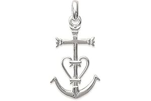 LES PLAISIRS DE STELLA Pendentif en Argent 925/000 - Croix de Camargues - Bijoux Femme Homme Mixte